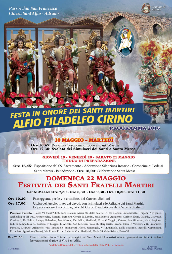 Chiesa sant'Alfio Programma 2016