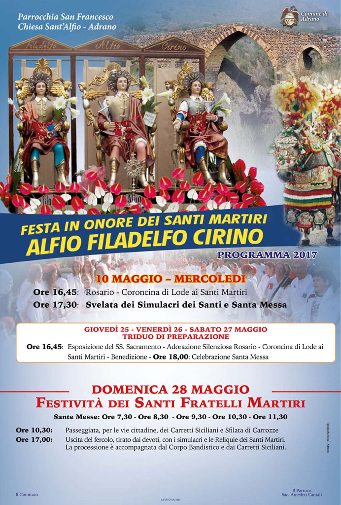 Sant'Alfio Adrano Programma 2017