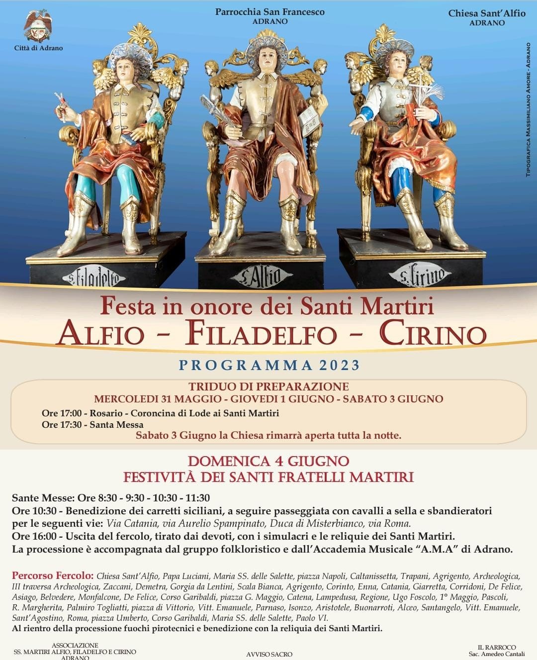 Chiesa Sant'Alfio Adrano Programma 2023